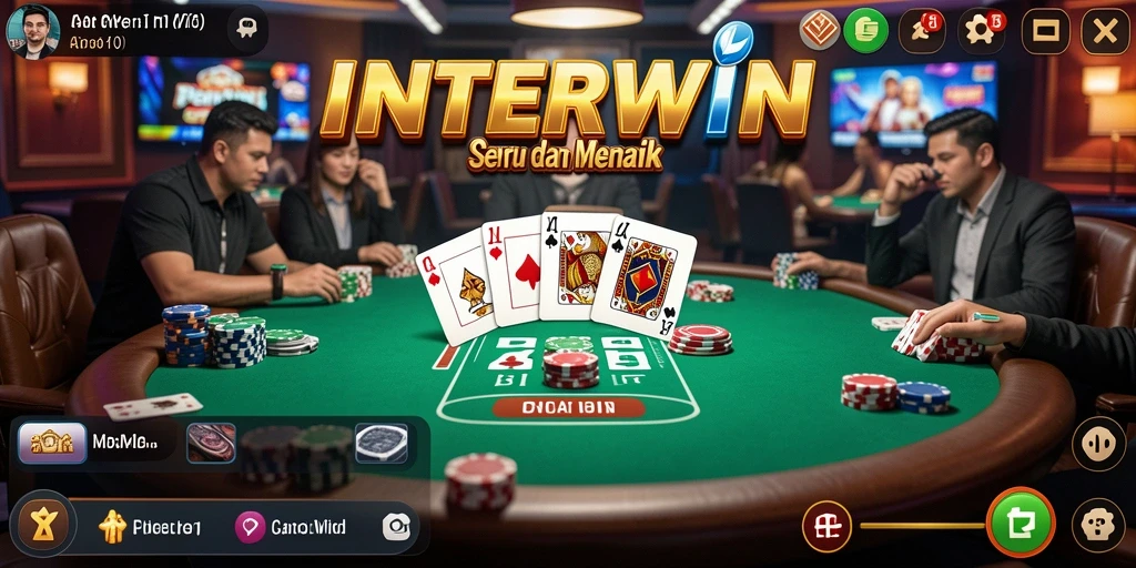 Screenshot utama INTERWIN menampilkan gameplay seru Poker di perangkat mobile.