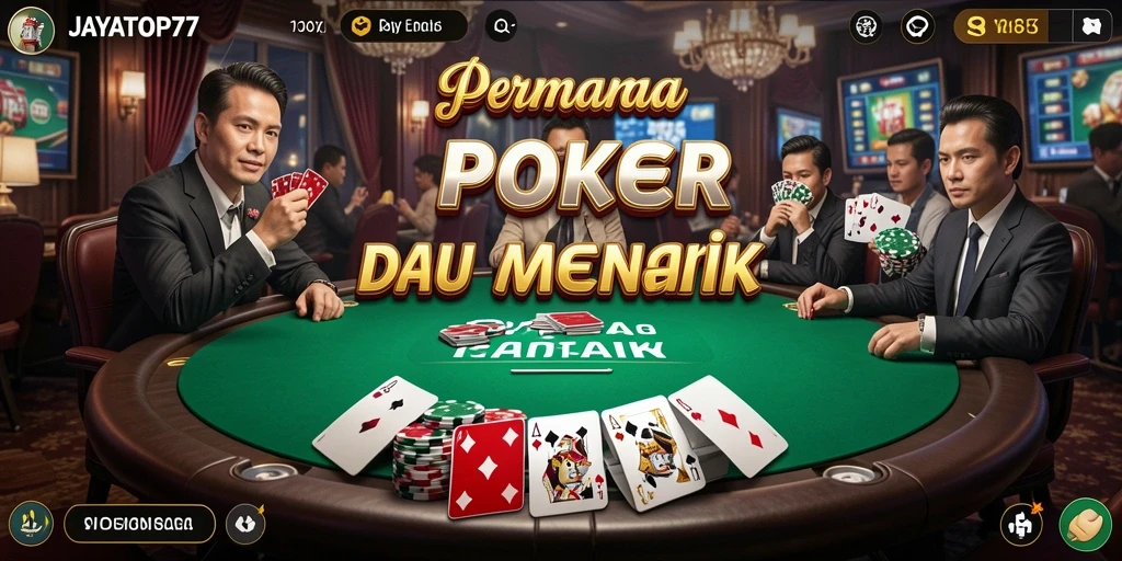 Tangkapan layar gameplay JAYATOP77 menampilkan suasana poker yang menyenangkan.